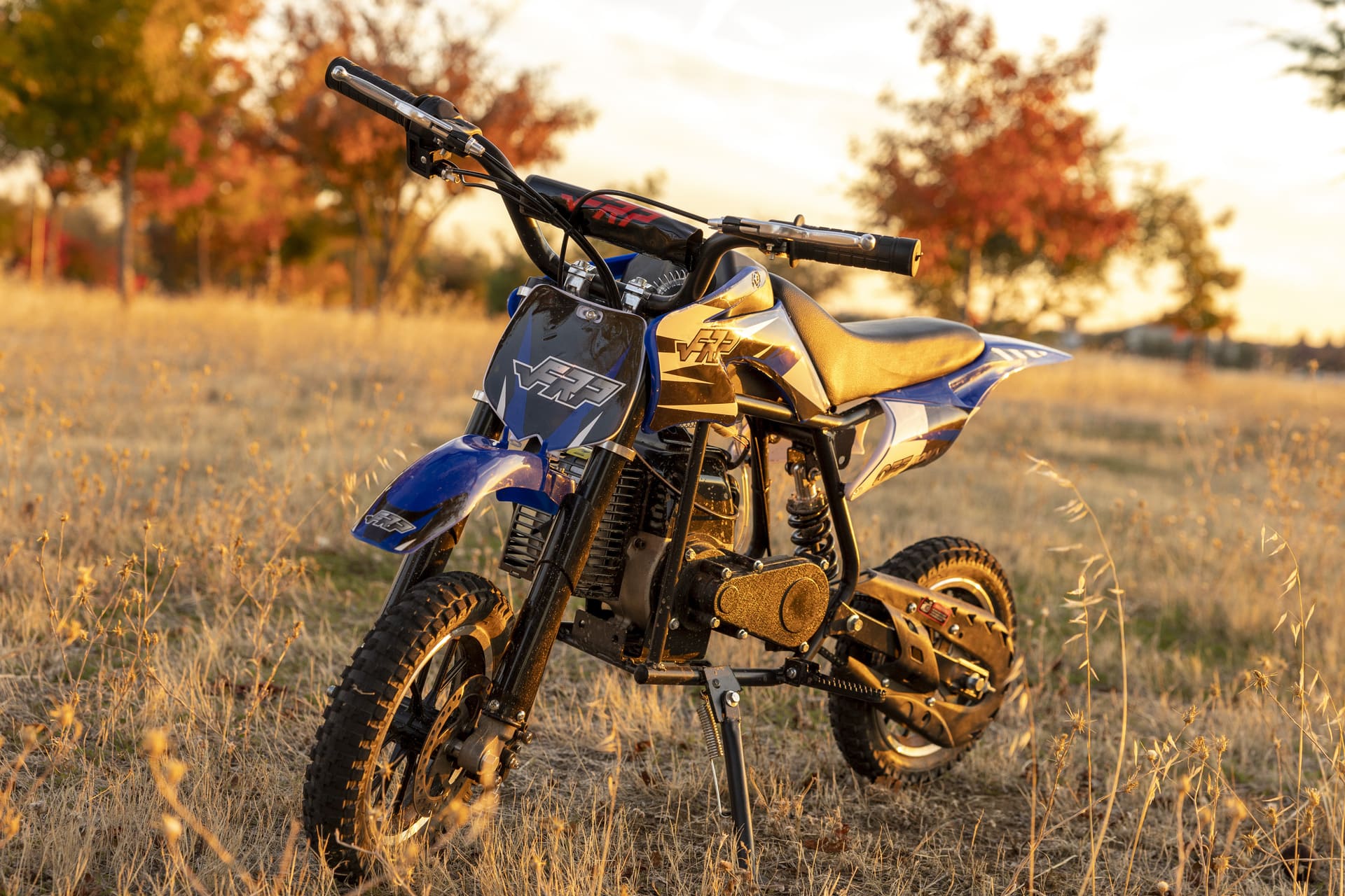 An FRP kids dirt bike on the lawn