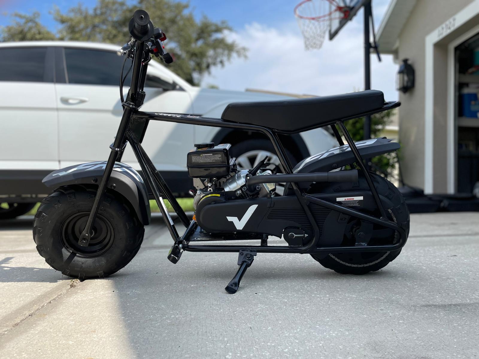 A black GMB100 gas mini bike