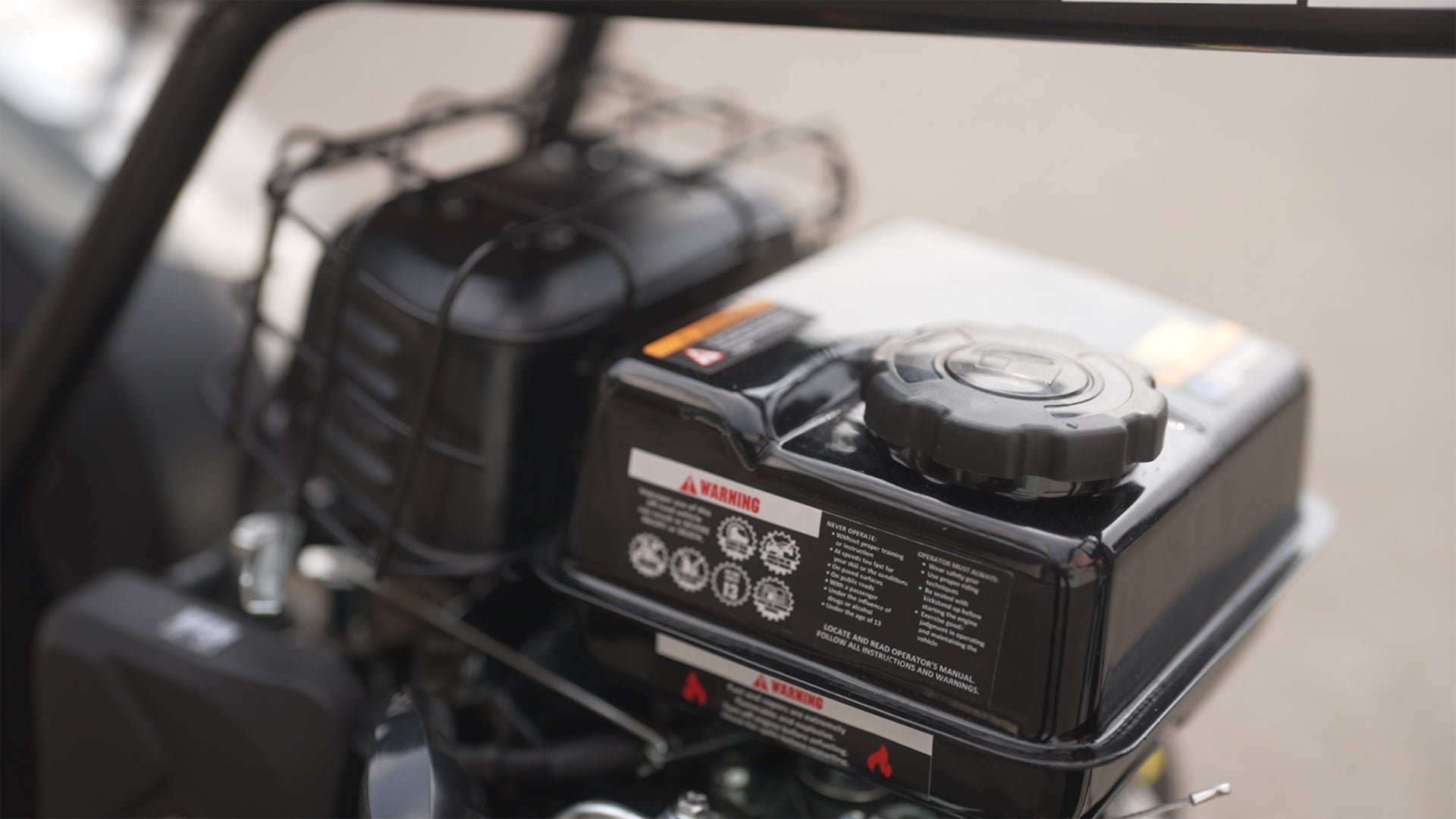 Gas tank of GMB100 gas mini bike.