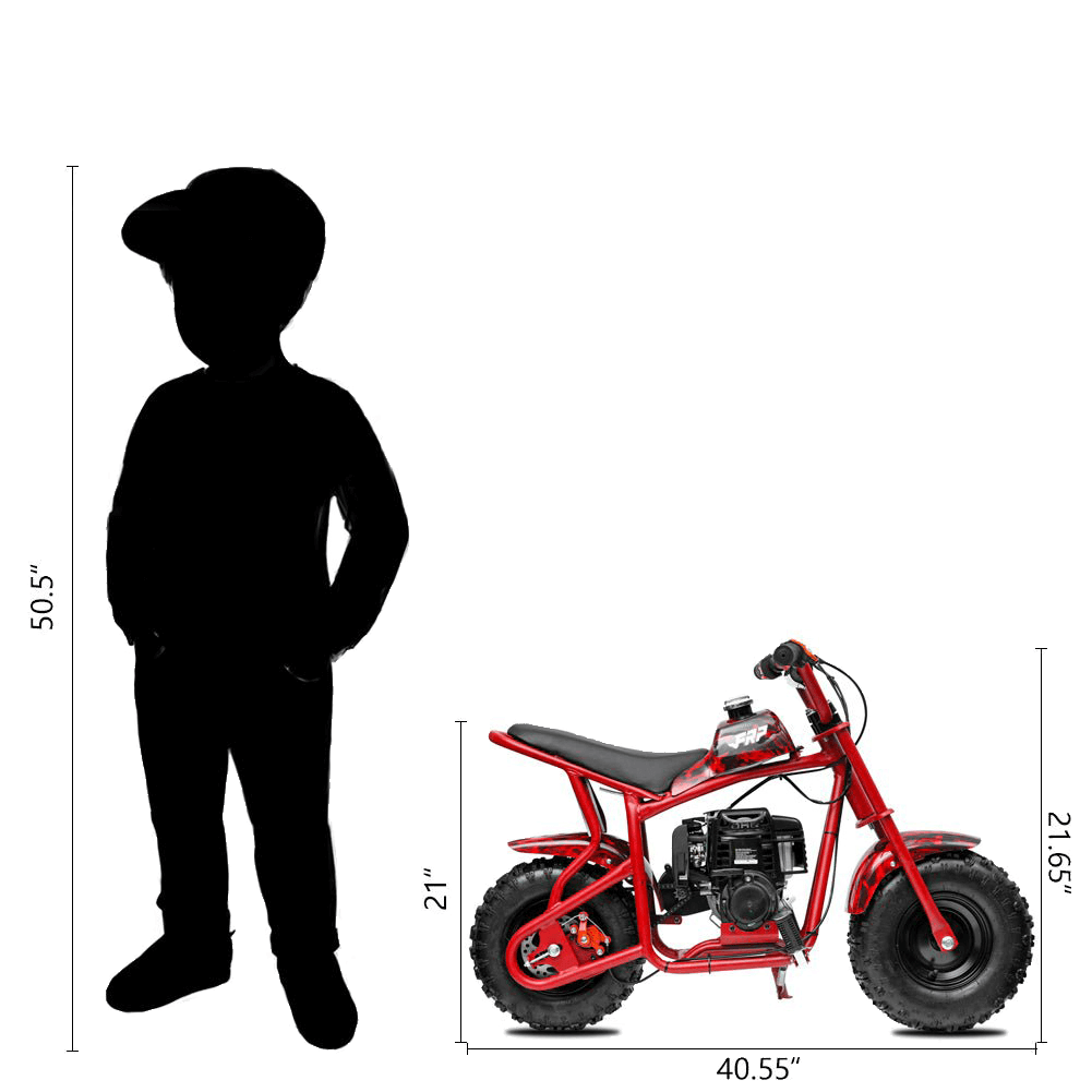 FRP Kids dirt bike db003 size chart